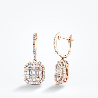 1.72 Karat Pırlanta Baget Küpe - Baroni Diamond