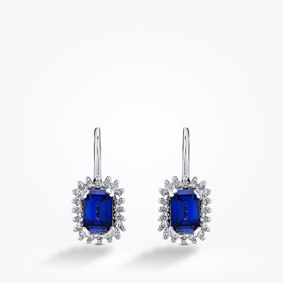 1.72 Karat Pırlanta Safir Küpe - Baroni Diamond (1)