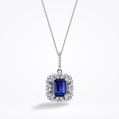 1.76 Karat Pırlanta Safir Kolye - Baroni Diamond (1)