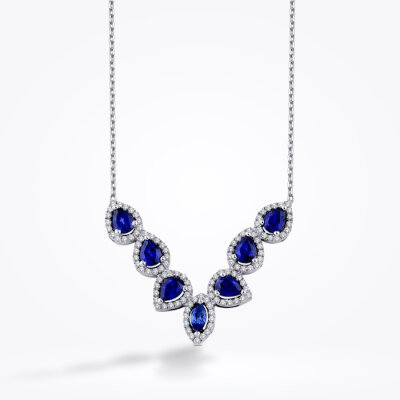 1.78 Karat Pırlanta Safir Kolye - Baroni Diamond