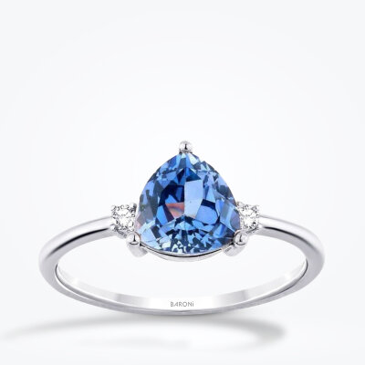 1.86 Karat Pırlanta Safir Yüzük - Baroni Diamond