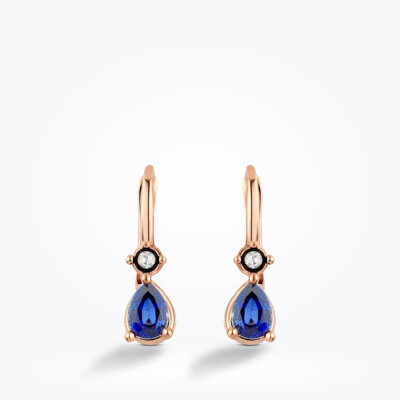 1.90 Karat Elmas Pırlanta Safir Küpe - Baroni Diamond (1)