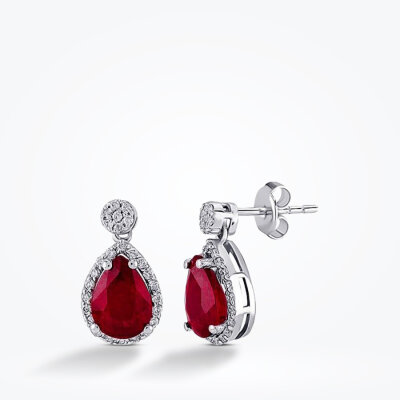 1.91 Karat Pırlanta Yakut Küpe - Baroni Diamond
