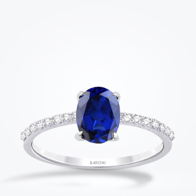 1.92 Karat Pırlanta Safir Yüzük - Baroni Diamond