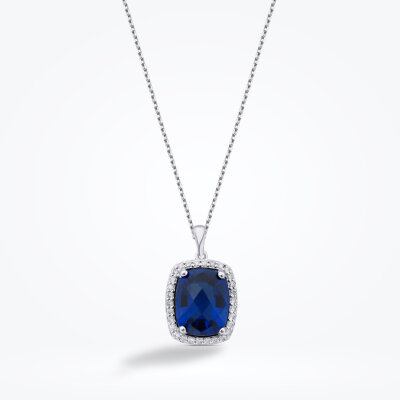 1.96 Karat Pırlanta Safir Kolye - Baroni Diamond