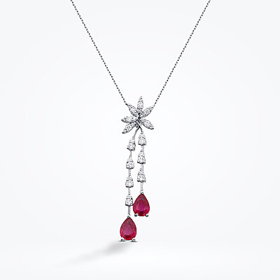 2.11 Karat Pırlanta Yakut Kolye - Baroni Diamond