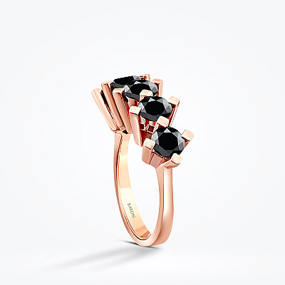 2.39 Karat Siyah Taşlı Beştaş Yüzük - Baroni Diamond (1)