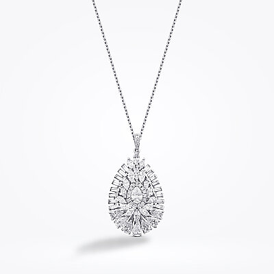 2.40 Karat Pırlanta Baget Taşlı Damla Kolye - Baroni Diamond
