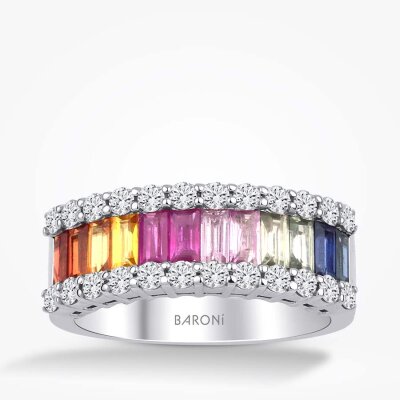2.45 Karat Pırlanta Renkli Taşlı Yüzük - Baroni Diamond
