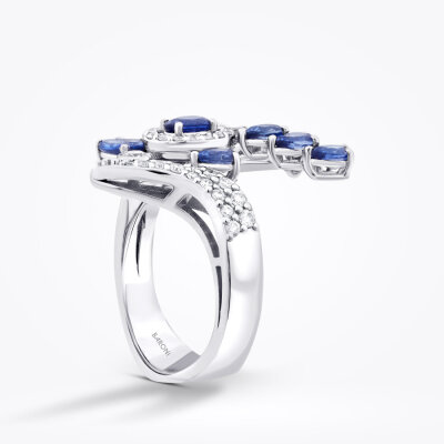 2.71 Karat Pırlanta Damla Taşlı Safir Trend Yüzük - Baroni Diamond (1)