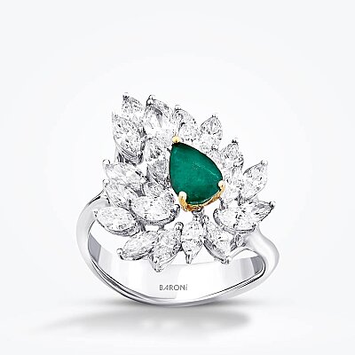 2.84 Karat Pırlanta Zümrüt Yüzük - Baroni Diamond