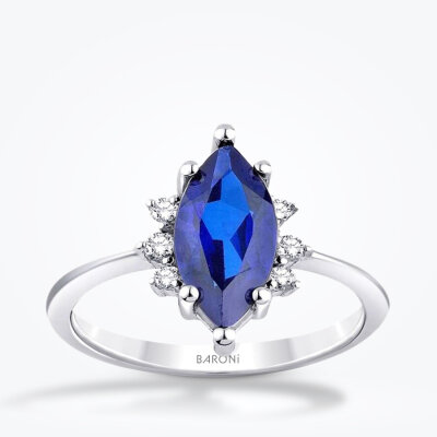 2.02 Karat Pırlanta Safir Yüzük - Baroni Diamond