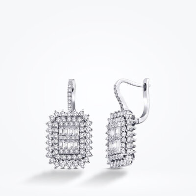 2.07 Karat Pırlanta Baget Küpe - Baroni Diamond