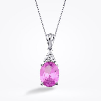 2.08 Karat Pırlanta Pembe Safir Kolye - Baroni Diamond (1)
