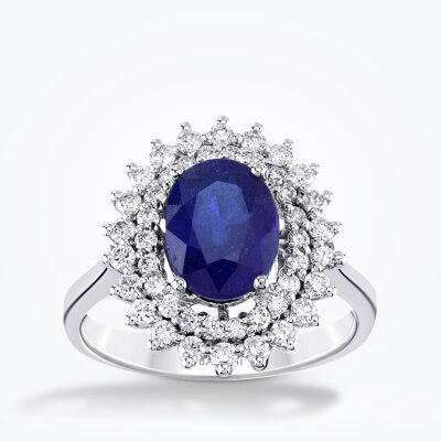 2.23 Karat Pırlanta Safir Yüzük - Baroni Diamond