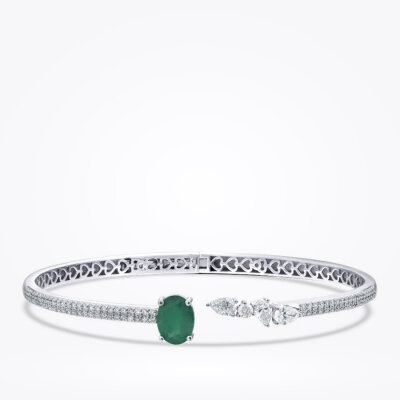 2.23 Karat Pırlanta Zümrüt Kelepçe - Baroni Diamond