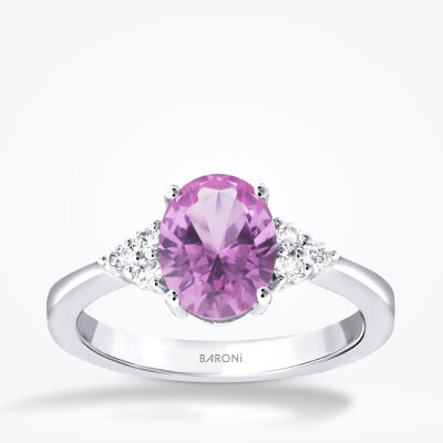 2.48 Karat Pırlanta Pembe Safir Yüzük - Baroni Diamond