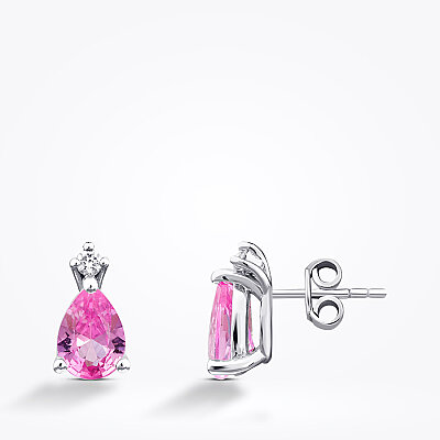 2.66 Karat Pırlanta Pembe Safir Küpe - Baroni Diamond