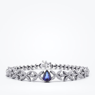 2.74 Karat Pırlanta Safir Bileklik - Baroni Diamond
