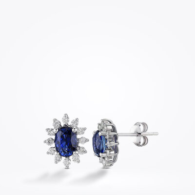 2.82 Karat Pırlanta Safir Küpe - Baroni Diamond