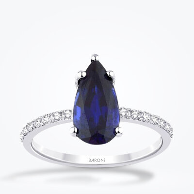 2.98 Karat Pırlanta Safir Yüzük - Baroni Diamond