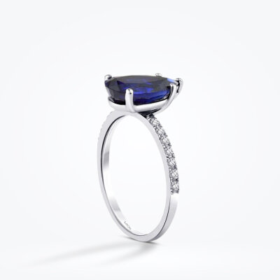 2.98 Karat Pırlanta Safir Yüzük - Baroni Diamond (1)
