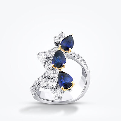 3.26 Karat Pırlanta Safir Yüzük - Baroni Diamond