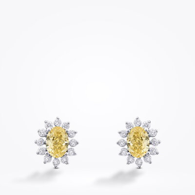 3.29 Karat Pırlanta Fancy Oval Taşlı Küpe - Baroni Diamond (1)