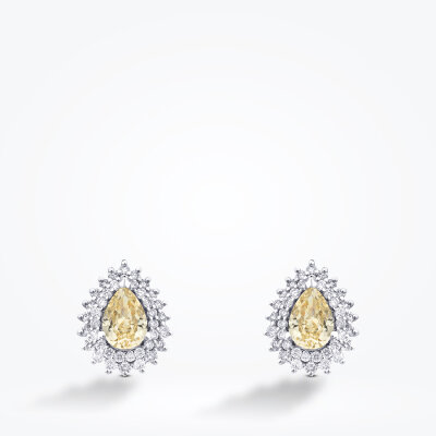 3.64 Karat Pırlanta Fancy Damla Küpe - Baroni Diamond (1)