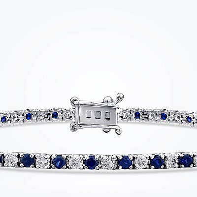 3.79 Karat Pırlanta Safir Bileklik - Baroni Diamond (1)