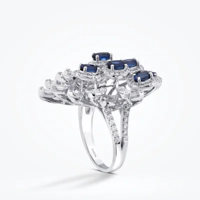 3.99 Karat Pırlanta Safir Yüzük - Baroni Diamond (1)