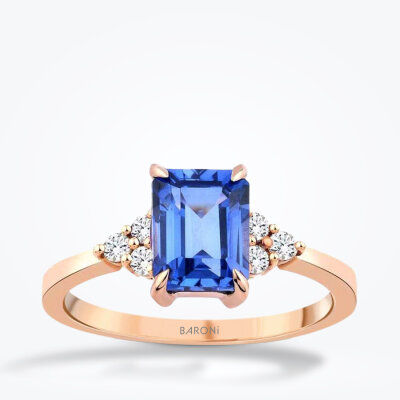 3.35 Karat Pırlanta Safir Yüzük - Baroni Diamond