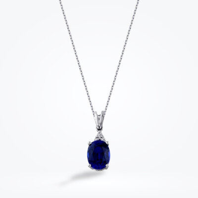 3.48 Karat Pırlanta Safir Kolye - Baroni Diamond