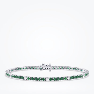 3.62 Karat Pırlanta Zümrüt Bileklik - Baroni Diamond