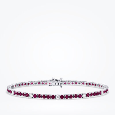 3.92 Karat Pırlanta Yakut Bileklik - Baroni Diamond