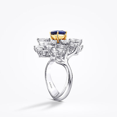 4.08 Karat Pırlanta Safir Yüzük - Baroni Diamond (1)