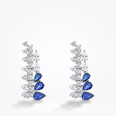4.45 Karat Pırlanta Safir Küpe - Baroni Diamond