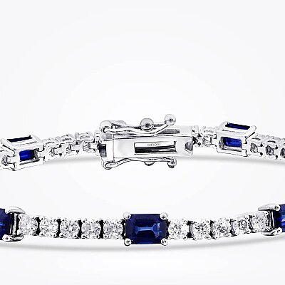 4.53 Karat Pırlanta Safir Bileklik - Baroni Diamond (1)