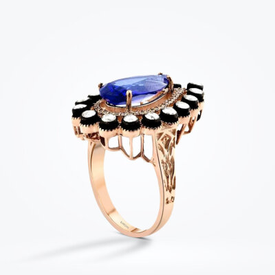 4.26 Karat Elmas Safir Yüzük - Baroni Diamond (1)