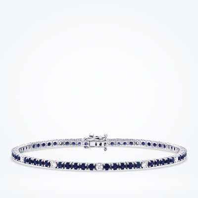 4.34 Karat Pırlanta Safir Bileklik - Baroni Diamond