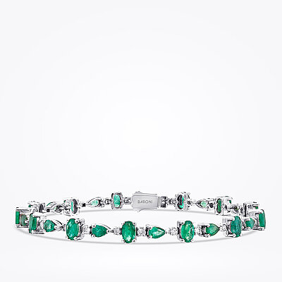 5.28 Karat Pırlanta Zümrüt Bileklik - Baroni Diamond