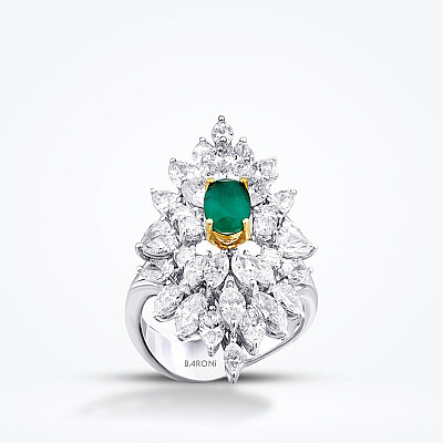 5.44 Karat Pırlanta Zümrüt Yüzük - Baroni Diamond