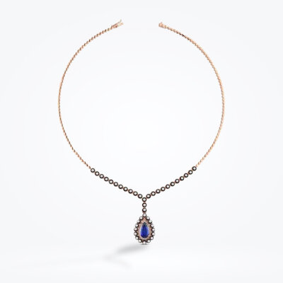 4.66 Karat Elmas Safir Kolye - Baroni Diamond