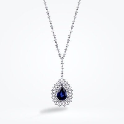 5.24 Karat Pırlanta Damla Safir Kolye - Baroni Diamond (1)