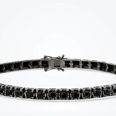 5.94 Karat Siyah Taşlı Erkek Su Yolu Bileklik - Baroni Diamond (1)