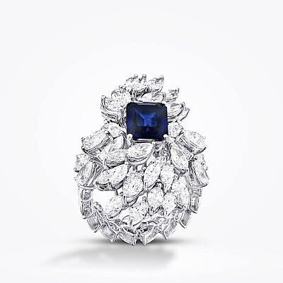 6.53 Karat Pırlanta Safir Yüzük - Baroni Diamond