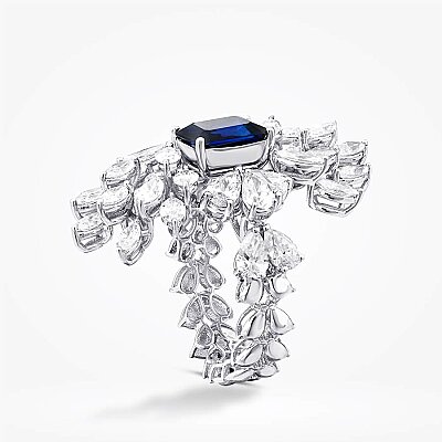 6.53 Karat Pırlanta Safir Yüzük - Baroni Diamond (1)