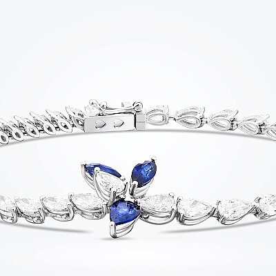 6.80 Karat Pırlanta Safir Bileklik - Baroni Diamond (1)
