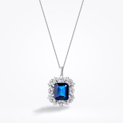 6.04 Karat Pırlanta Safir Kolye - Baroni Diamond (1)