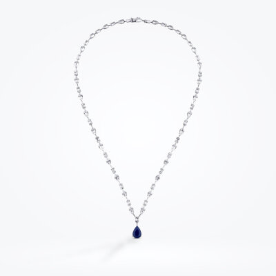 7.68 Karat Pırlanta Baget Safir Gerdanlık - Baroni Diamond